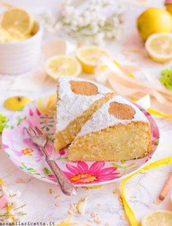 torta soffice al limone senza burro farcita con crema al limone